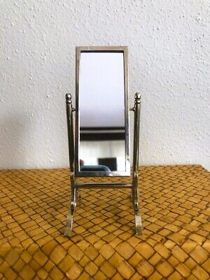 Vintage CHEVAL Dollhouse Miniature 1:12 Floor Standing Swivel Mirror Brass Frame