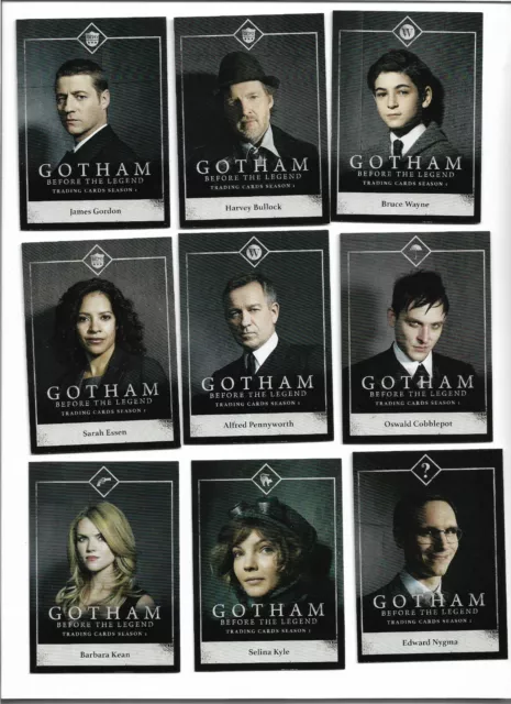 Cryptozoic Gotham Before The Legend Season 1 Character Bio Insert 15 Cards Set