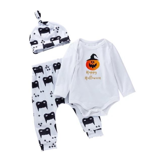 Bébé Fille Barboteuses Barboteuse D'halloween Tenues De Nouveau-né Lacer