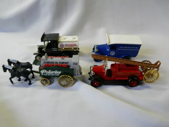 Set of 4 Lledo Model Cars Made for Chevron Oil Co. Made in England