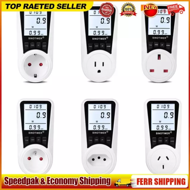 Socket Wattage Monitor Electricity Kwh Energy Meter Measuring Outlet Power