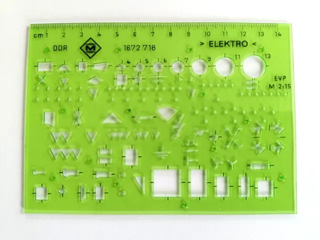 Schablone technisches Zeichnen 1672718 Arbeit DDR Elektro Symbole