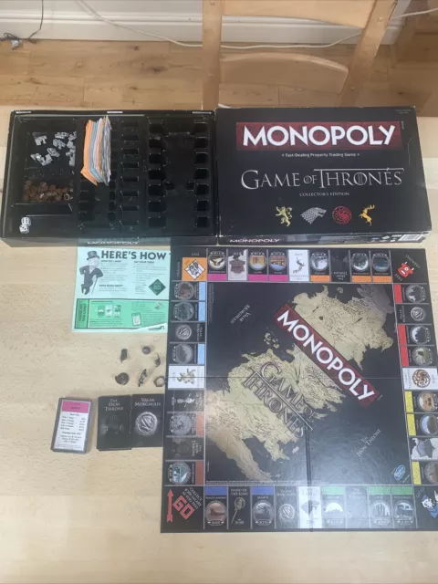 MONOPOLY GAME OF THRONES COLLECTORS EDITION (incomplete)