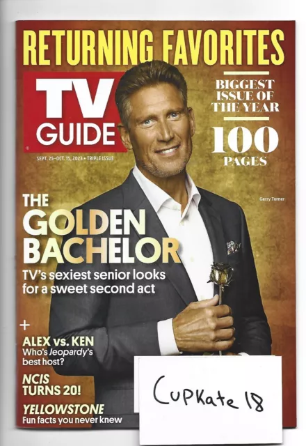 TV GUIDE Magazine September 25 2023 Gerry Turner The Golden Bachelor New w/Label