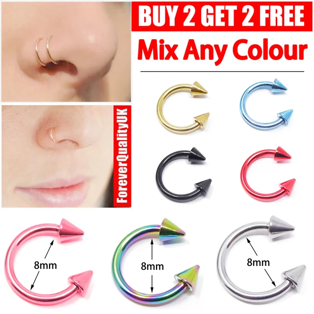 HorseShoe Bar Circular Barbell Ring Septum Lip Nose Ear Cone Spike Piercing