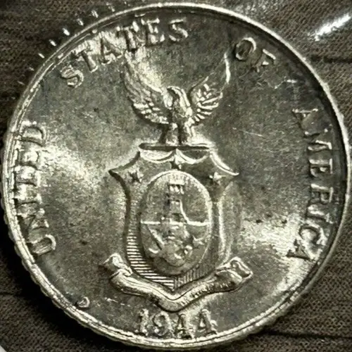 1944 D 10 Centavos Philippines 75% Silver Coinage Issued by The United States #2
