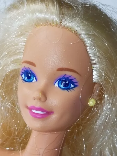 VINTAGE MATTEL BARBIE Doll Blonde Hair Blue Eyes Ring Earrings Light Play Only PicClick