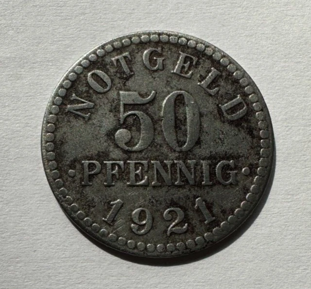 1921 Braunschweig Staat 50 Pfennig Notgeld Iron Coin Funck# 56.11