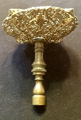 Antique Large Gild Bronze Rococo Ormolu Gilt Filigree Lamp Finial Openwork
