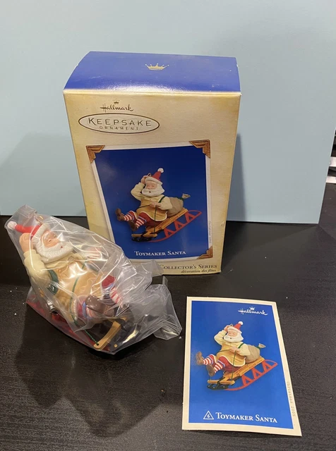 Hallmark Keepsake Ornament 2005 Toymaker Santa Sledding Sled 6th #6 Series