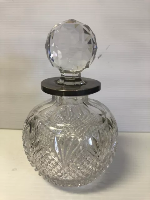 ABP American Brilliant Period Strawberry Diamond Fan Cut Crystal Perfume Bottle