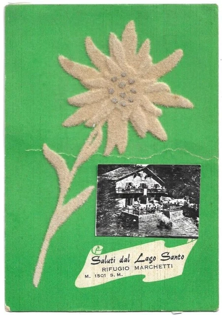 CARTOLINA  DI MODENA ,LAGO SANTO - RIFUGIO MARCHETTI viaggiata 1959 CON PIEGA