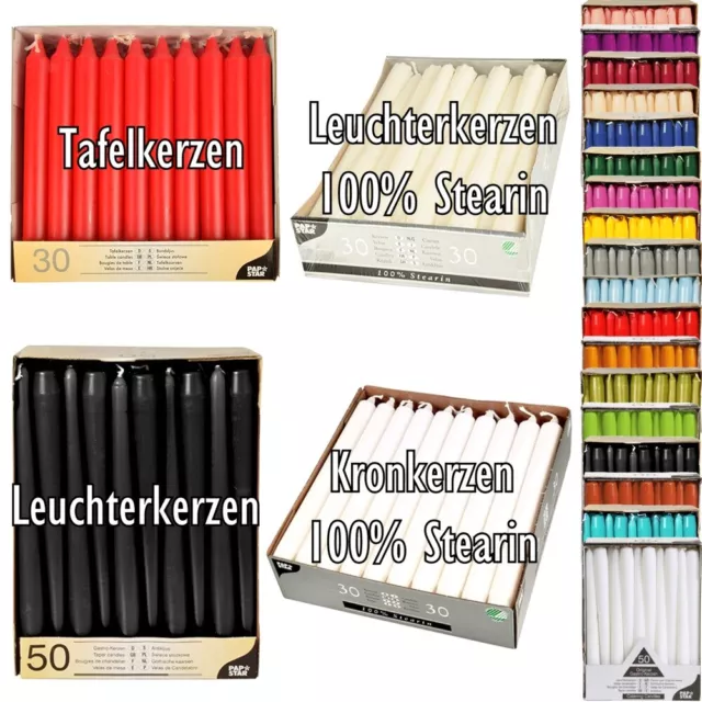 Leuchterkerzen Kronkerzen Tafelkerzen Spitzkerzen Haushaltskerzen Stearinkerzen