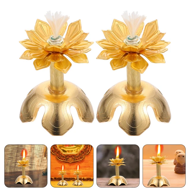 2 Pcs Candelabri Affusolati Lampada Sacrificale Portacandele Conici Cherosene