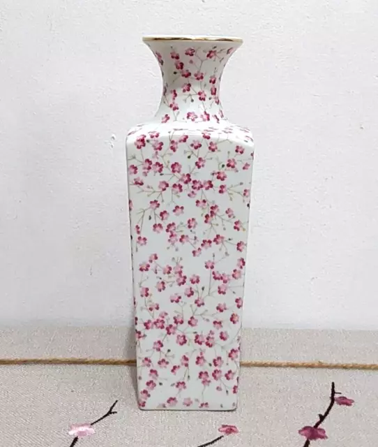 Vintage St. Michael japanische Vase kleine rosa Blütenblumen