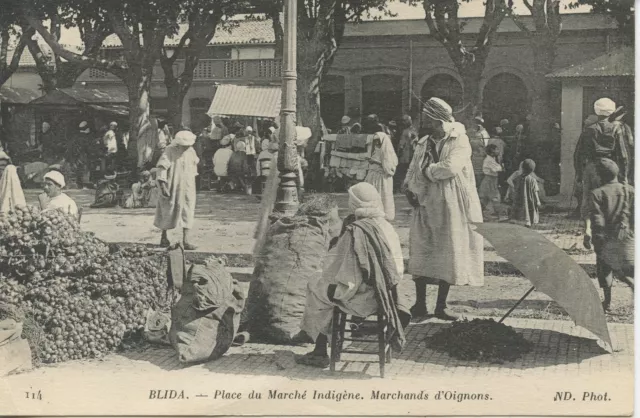 Carte Postale / Postcard / Algerie / Blida Le Marche Marchand D'oignons