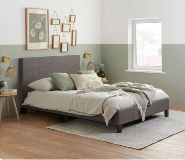 NEW KING SIZE bed frame grey fabric £150.00 PicClick UK