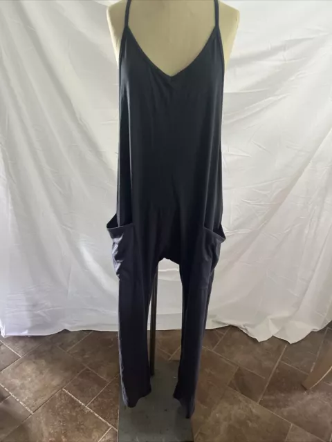 Women's Casual adjustable Cami Strap Jumpsuit Gray Size L
