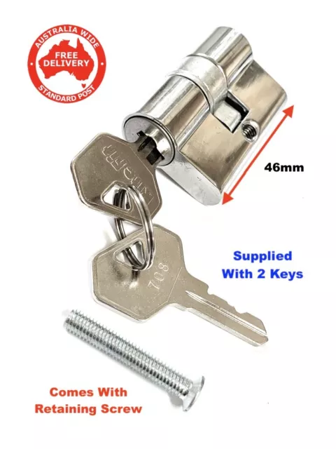 Screen Door Lock Cylinder Suits Whitco,Doric,Austral - With 2 Keys -Free Postage