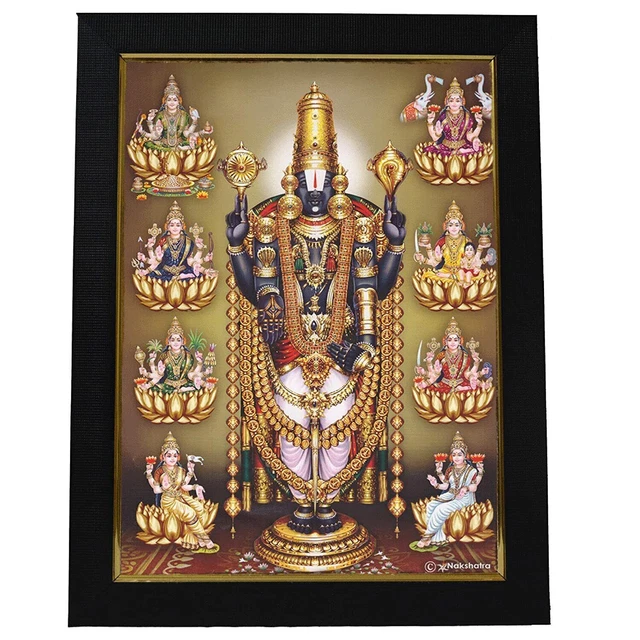 INDIAN TRADITIONAL ASTA Lakshmi Tirupati Balaji God Wooden Photo Frame ...