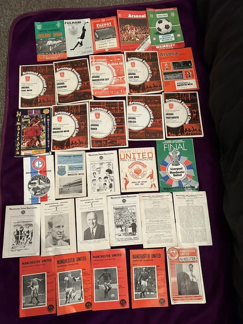 BUNDLE OF 31 Old Football Programmes 1960’s To 1990’s Manchester United ...
