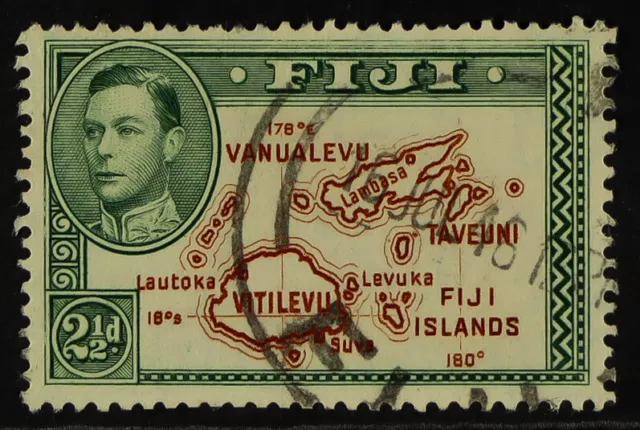 Fiji 1938-55 2½d Perf 13½ Extra Island Variety, Sg 256ba,fine Cds Used