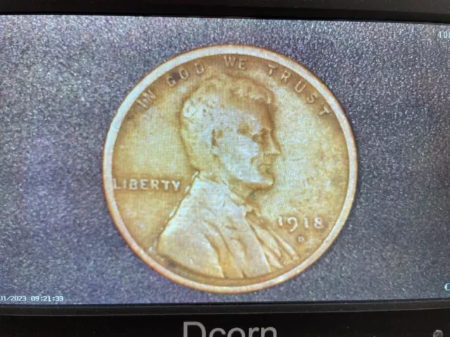 One of lot of two 1918 -d Lincoln wheat cent penny 1c - collectable