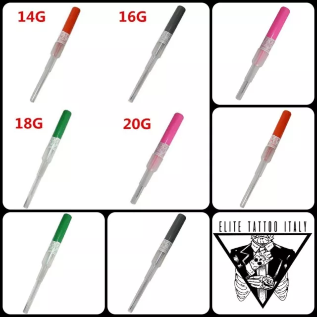 Piercing 10 Pezzi Aghi Cannula Varie Misure Piercer Sterili , 14G 16G 18G 20G