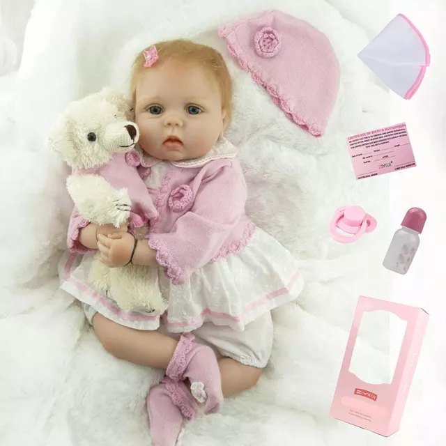 22" Reborn Baby Dolls Soft Handmade Newborn Vinyl Silicone Girl Realistic Dolls