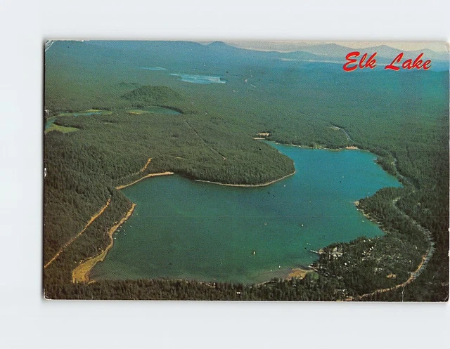 Postcard Aerial View Elk Lake Cascade Range Central Oregon USA