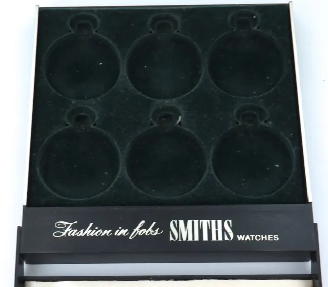RARE Vintage Hard Shell Case / Smiths Pocket Watch 6 Slot Display Case.