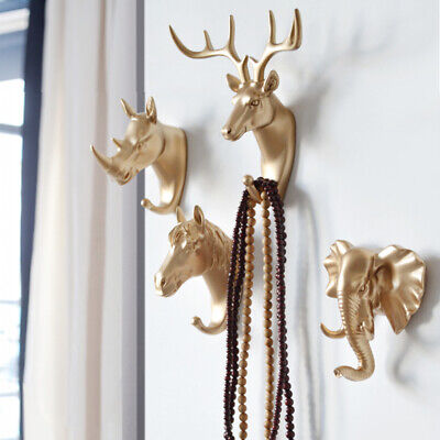 Creative Animal Head Keys Hanger Strong Sticking Wall Door Hanging Hook Hangers
