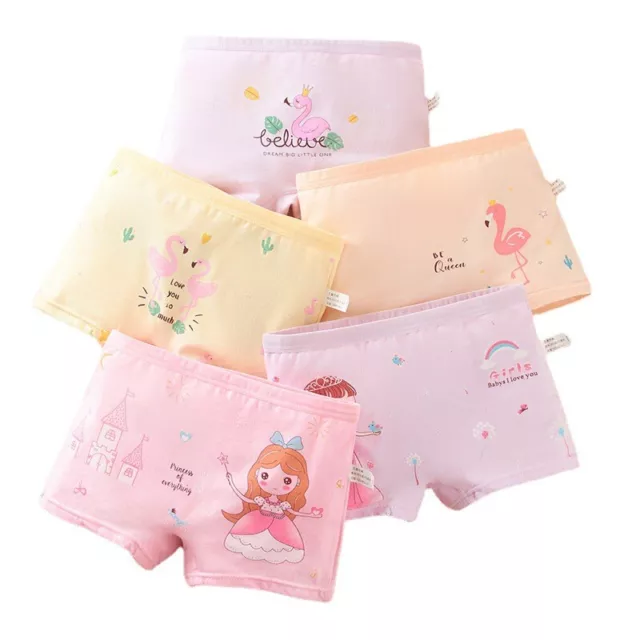 5 Pack Girls' Boyshorts Panties Kids Briefs Cotton Baby Underwear 2 - 12 Years