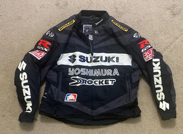 Rocket XL Suzuki GSX Motorcycle Racing Jacket Mens Armor FullZip with patches