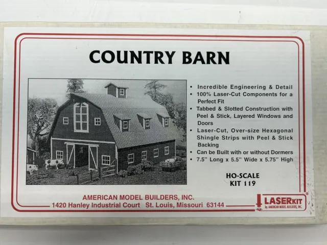 American Model Builders Inc Country Barn LASERkit HO Scale Kit 119 New