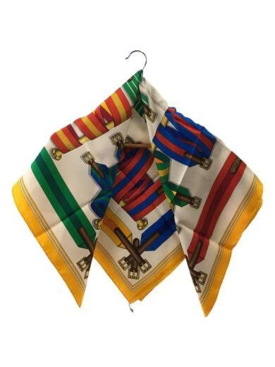 HERMES Kare 90   Scarf   Silk   YLW   Belt pattern   Women s
