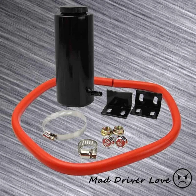 UNIVERSAL BLACK ALUMINUM Radiator Overflow Reservoir Coolant Tank 240Sx