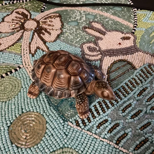 Vintage Wade Porcelain Turtle Tortoise Decorative Trinket Box Made In England