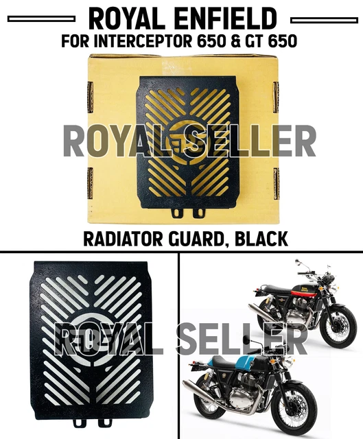 Reale Enfield Interceptor 650 & Gt 650 " Radiatore Protezione, Nero " - Exp