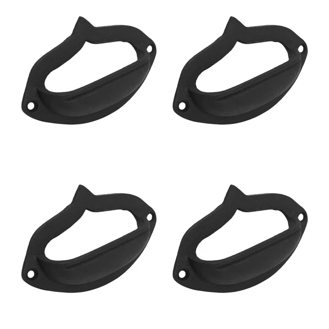 Drawer Cast Iron Pulls Cabinet Pull Handles Black Antique Style Set of 4 Pcs