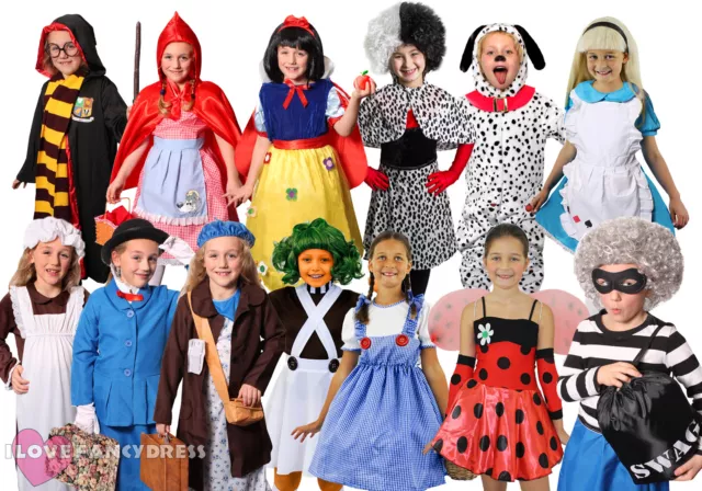 Girls World Book Day Fancy Dress Costume Child School Book Week Choose Character