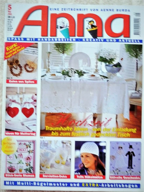 ANNA Burda Heft Stricken Häkeln und Sticken Kreativ Handarbeiten Nähen Deko