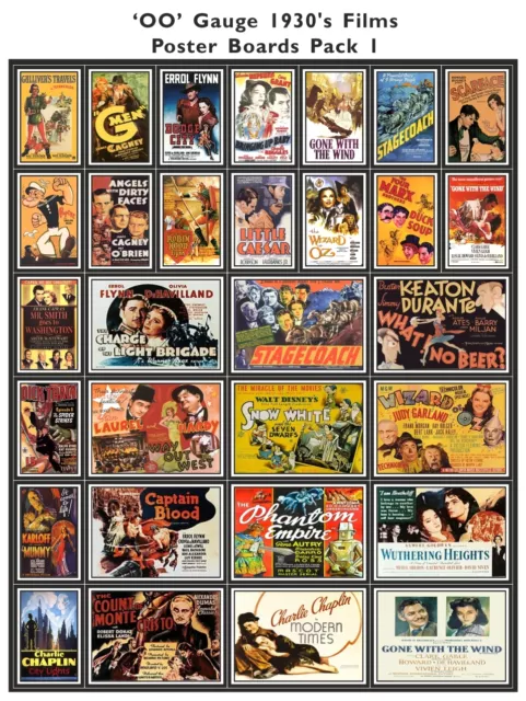 Film Poster Packs for Model Railway 1930's to 1980's - OO Gauge 4mm