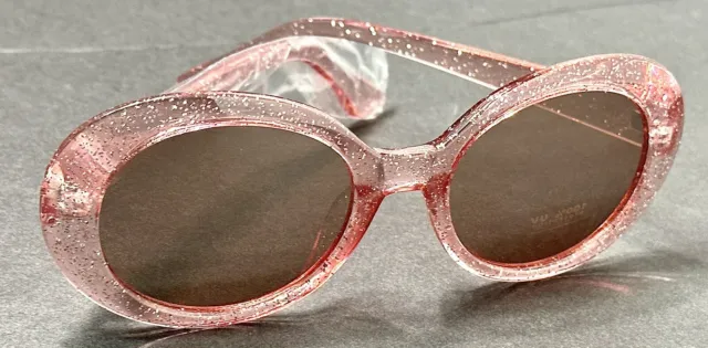 Sunglasses Women’s PINK SPARKLES Fashion Round Cat Eye MIRROR LENSES BRAND NEW