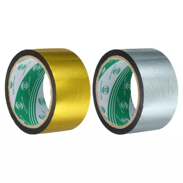 Washi Tape Set 50mm Wide for DIY Crafts, Gold Tone, Silver Tone