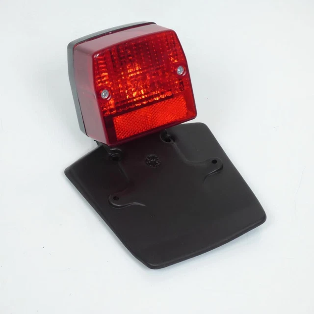 Feu Arrière Moto Avec Support Plaque Latéral - Universel 12V - Pour Harley, Honda, Yamaha...