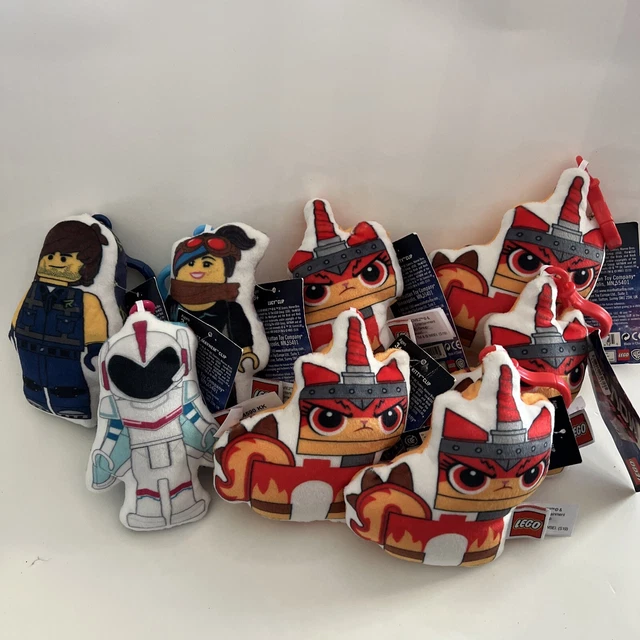 Lot of 8 NEW LEGO Movie Plush Clips Backpack Zipper Party Favor 5"