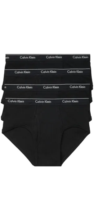 Calvin Klein 4-pack Cotton Classic Fit Men's Briefs, Color: Black, Size: Medium