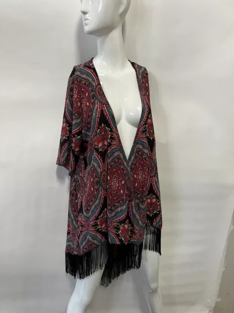 Design Lab Womens Paisley Kimono Blouse ~ Size XS Extra Small