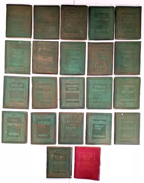 ANTIQUE Lot of 21 Little Leather Library Books 1920's